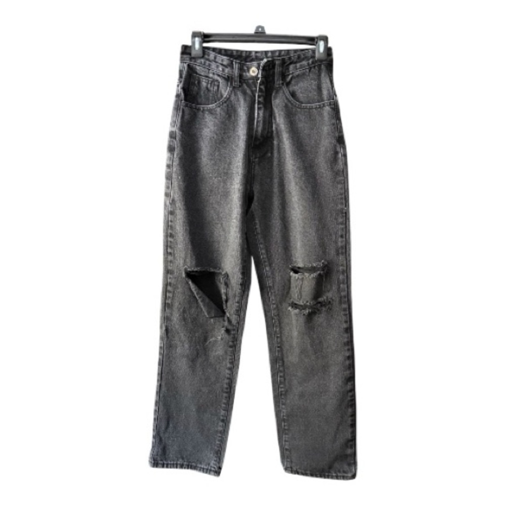 SHEIN Black and Gray Patterned Pants